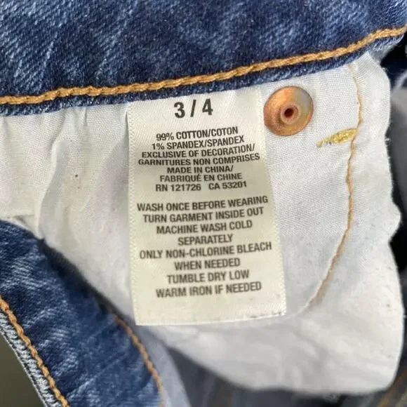 Aeropostale Womens Shorts Size 4 Denim Blue Distressed Casual Cutoff Jean - Picture 4 of 11